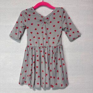 Dotdotsmile Dress Size 2T Gray with Red Hearts New With Tags